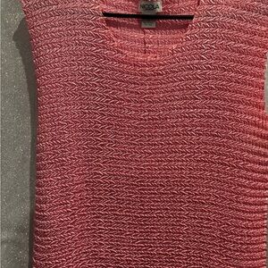 NICOLA Pink Ribbed Crew Neck Sweater